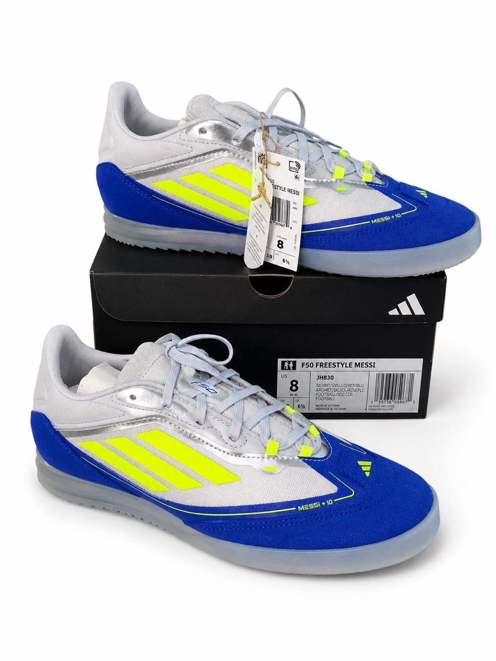 Adidas F50 Freestyle Messi Indoor Soccer Shoes - Blue/Gray/Yellow Men’s 7